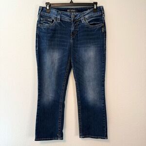 Silver Jeans Co Suki Mid Capri Dark Wash Denim Size 30